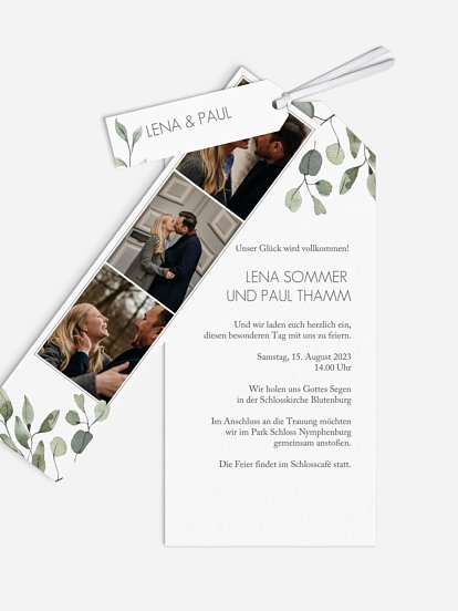 Hochzeitseinladung Eucalyptus Leaves