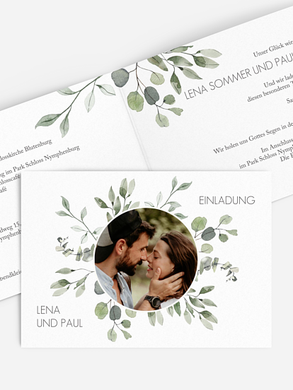 Hochzeitseinladung Eucalyptus Leaves