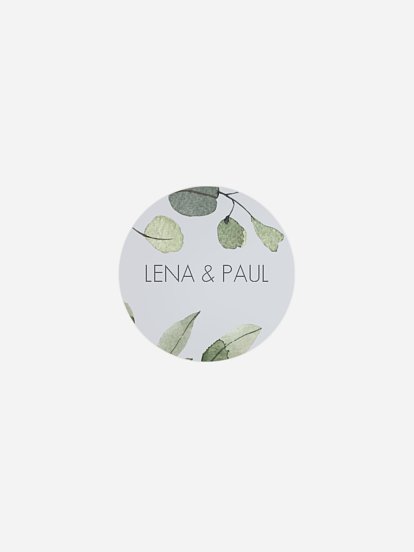 Geschenkaufkleber Hochzeit Eucalyptus Leaves