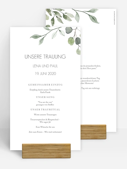 Kirchenheft Hochzeit Eucalyptus Leaves