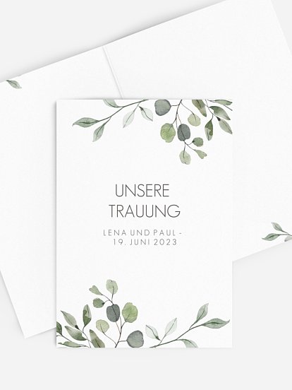 Kirchenheft Hochzeit Eucalyptus Leaves