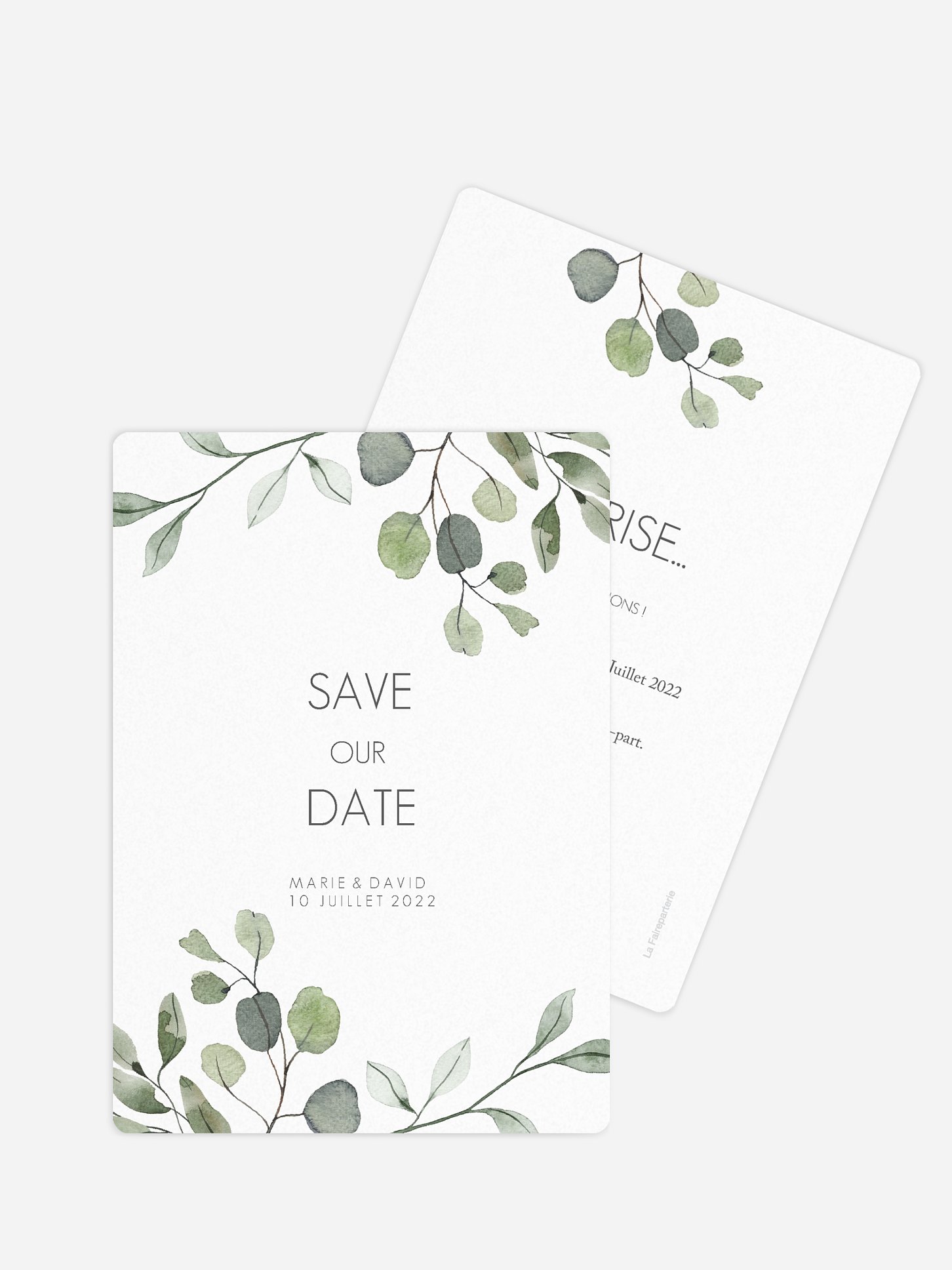Save the date Feuilles d'eucalyptus