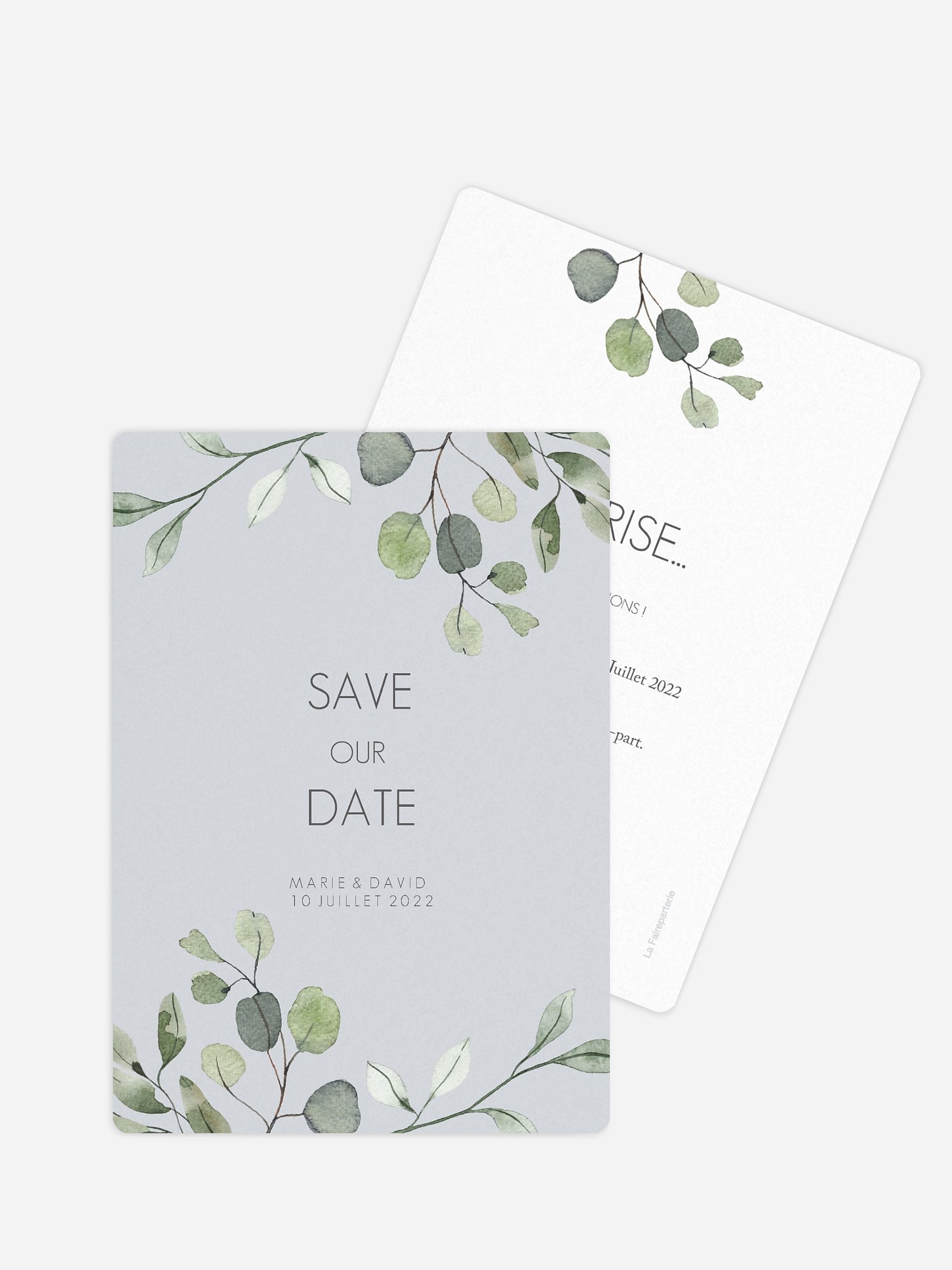 Save the date Feuilles d'eucalyptus