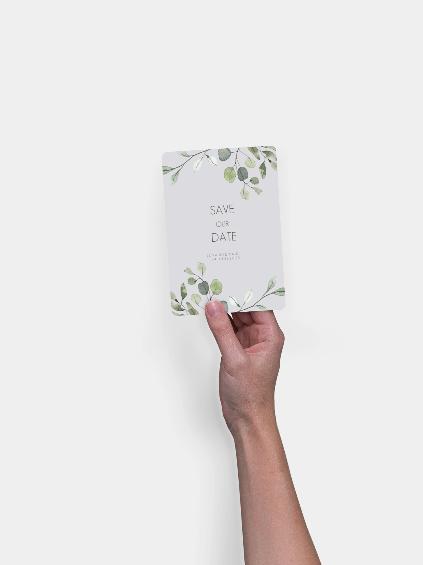 Save-the-Date Karte Eucalyptus Leaves