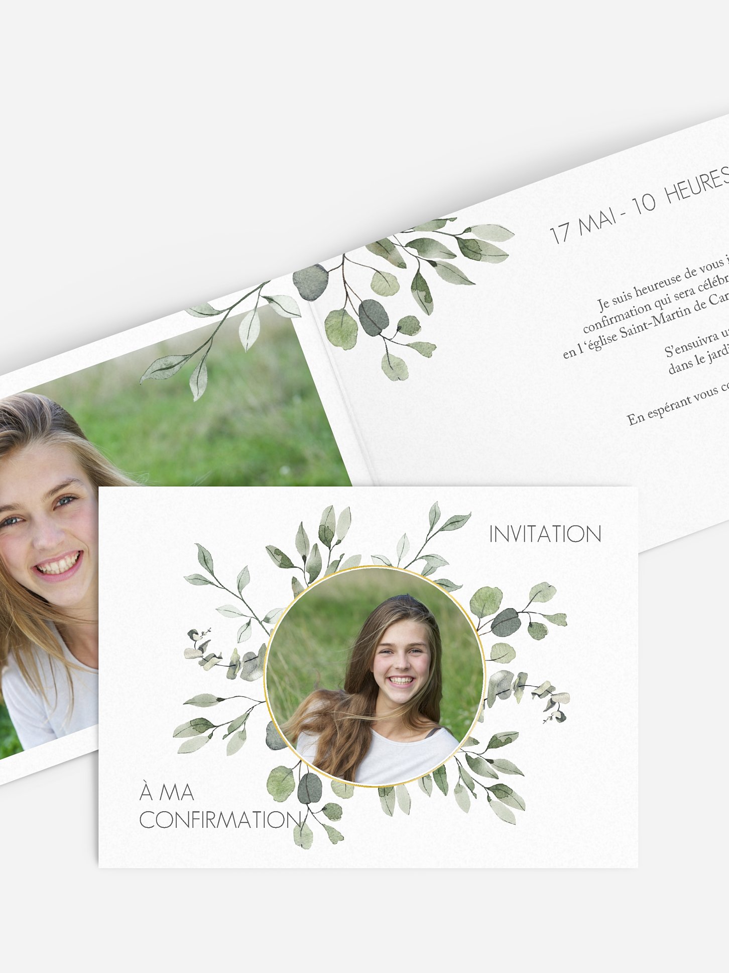 Invitation Confirmation Feuilles d'eucalyptus