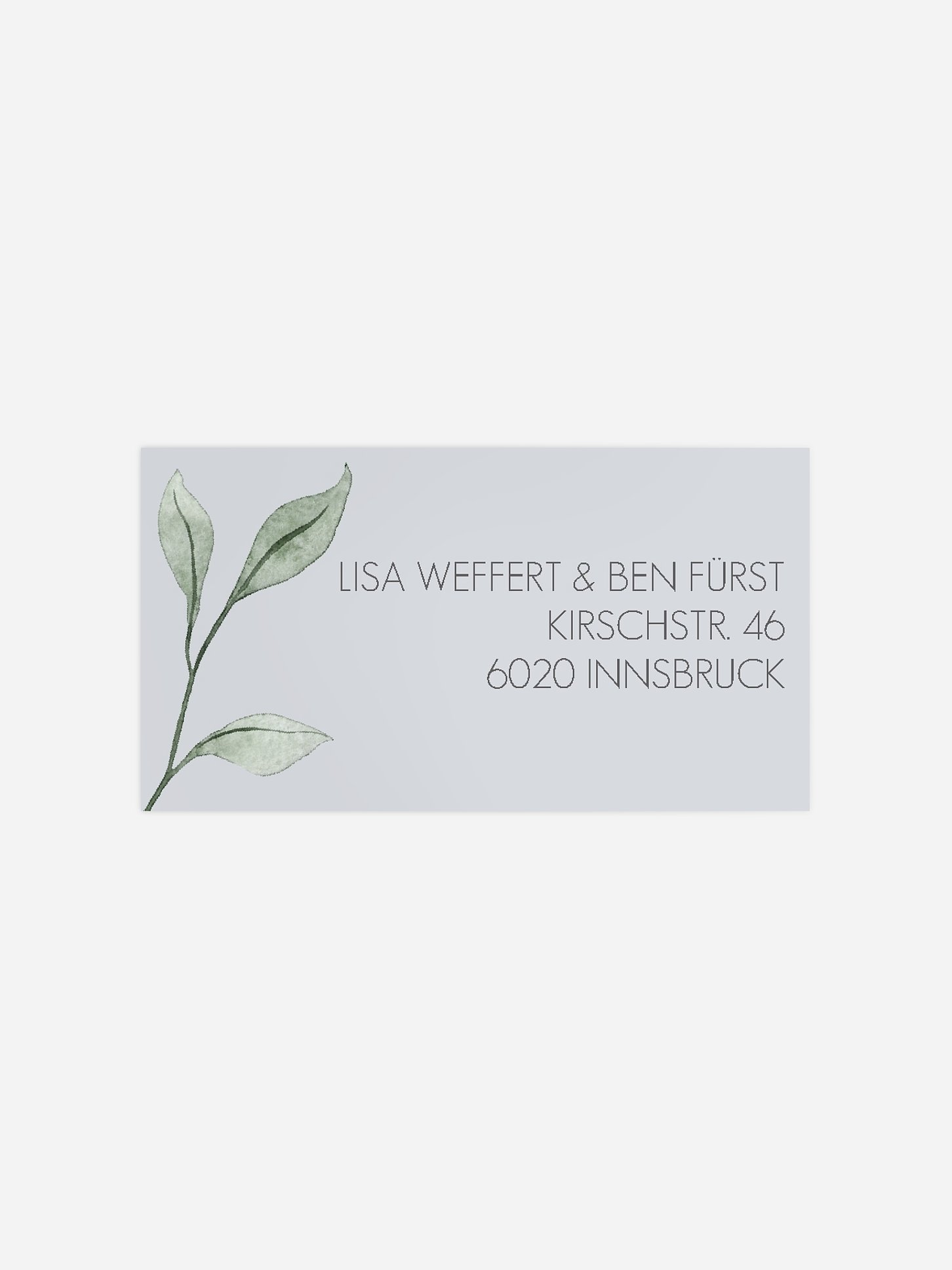 Empfängeraufkleber Hochzeit Eucalyptus Leaves