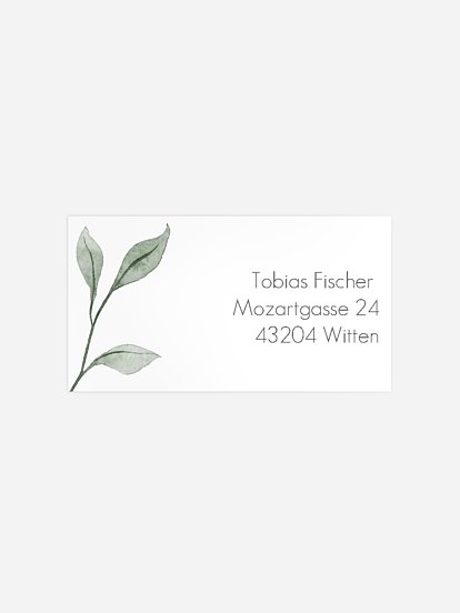 Empfängeraufkleber Konfirmation und Kommunion Eucalyptus Leaves