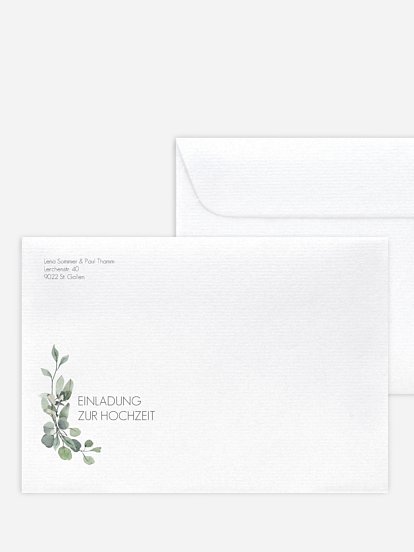 Briefumschlag mit Motiv Eucalyptus Leaves