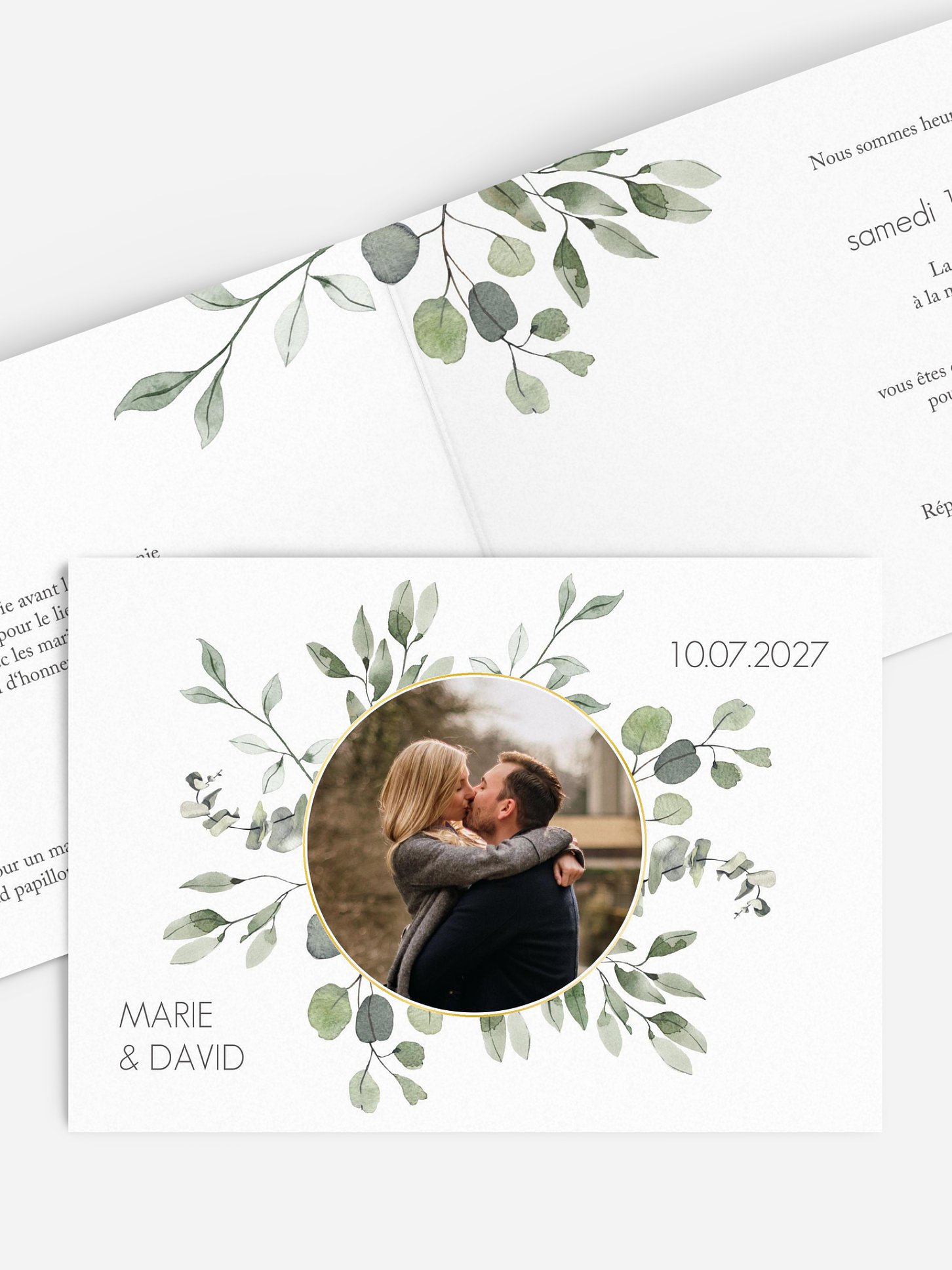 Faire-part de mariage Feuilles d'eucalyptus
