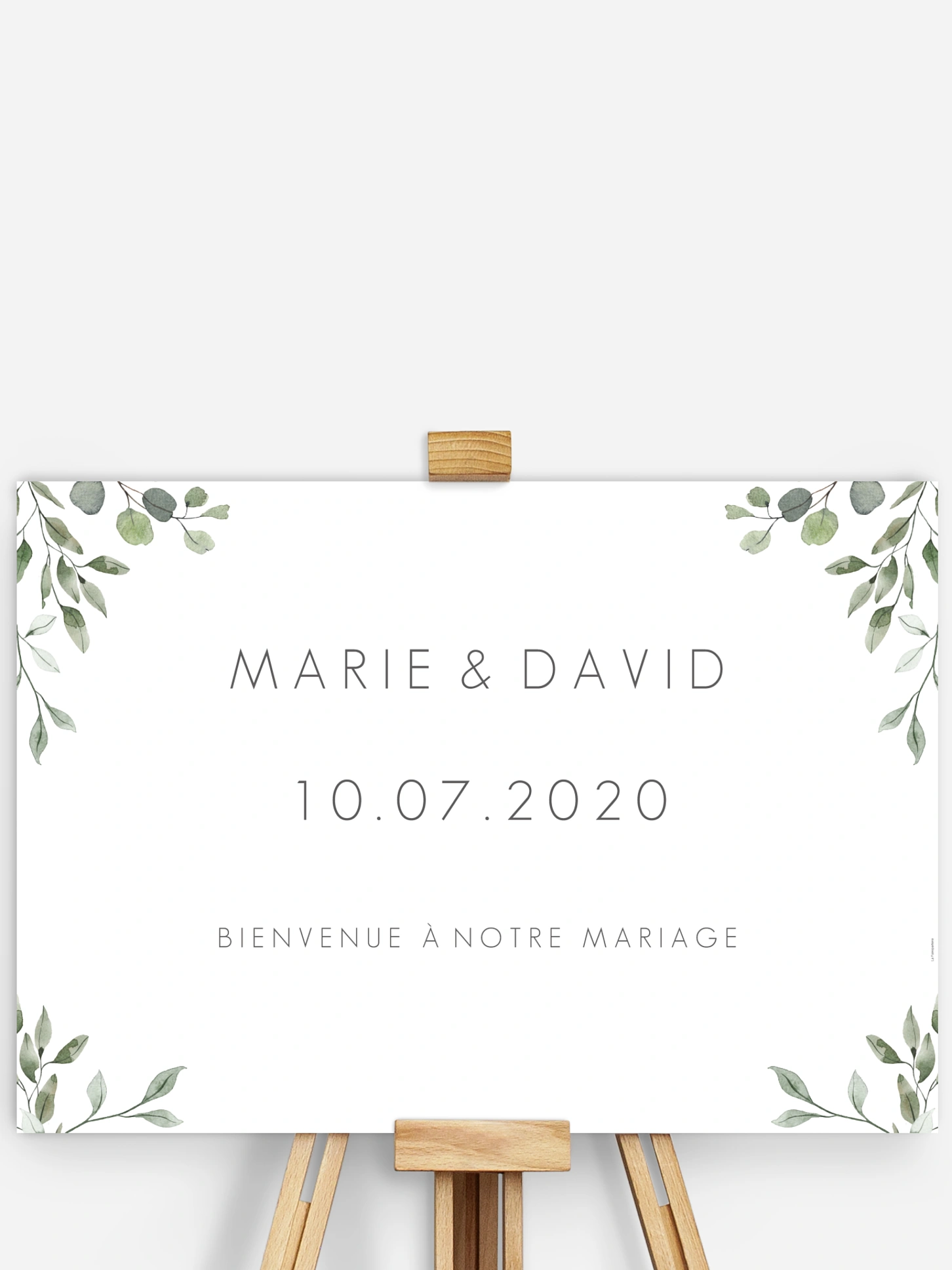 Poster bienvenue mariage Feuilles d'eucalyptus