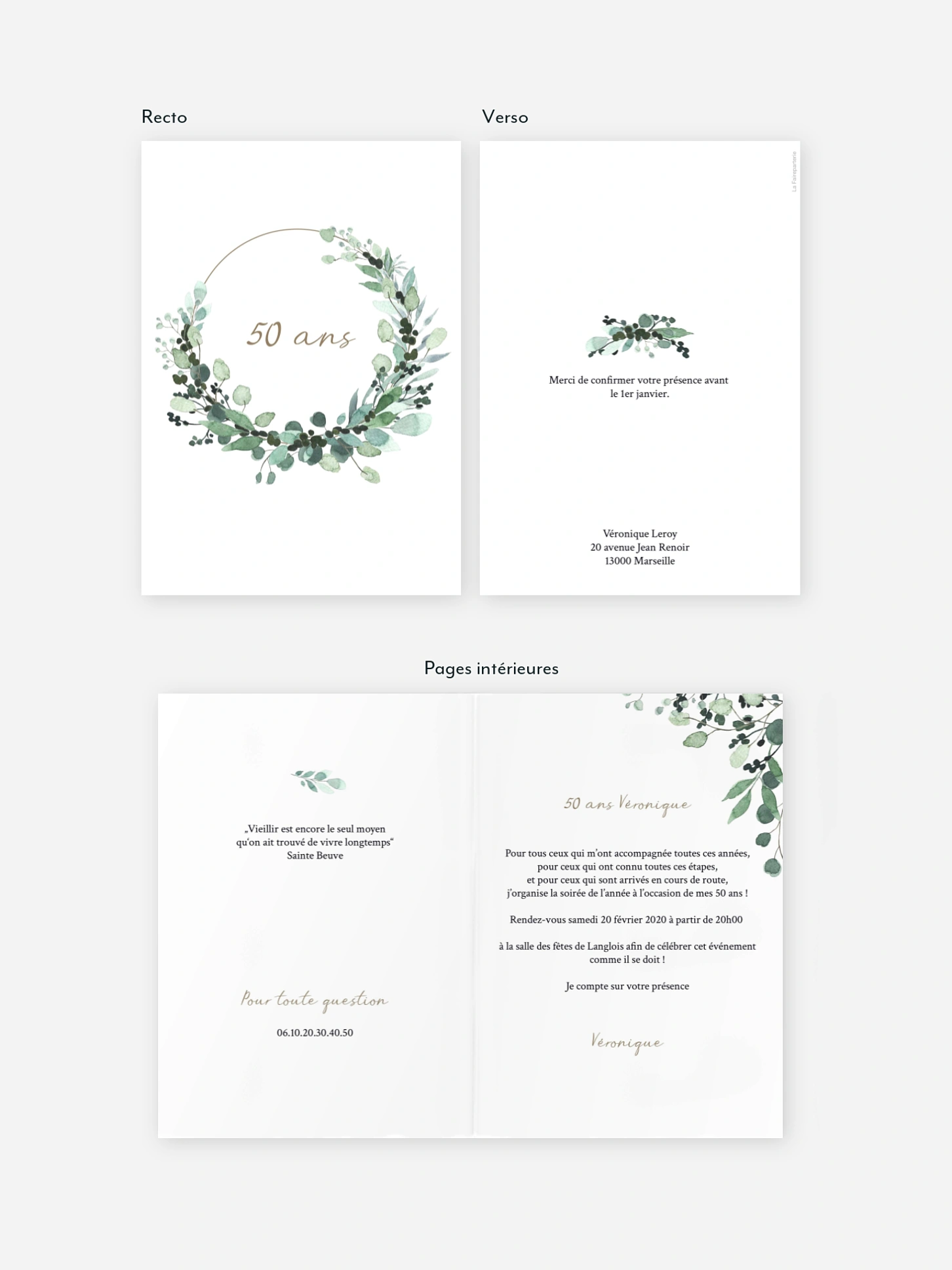 invitation anniversaire 50 All The Greenery