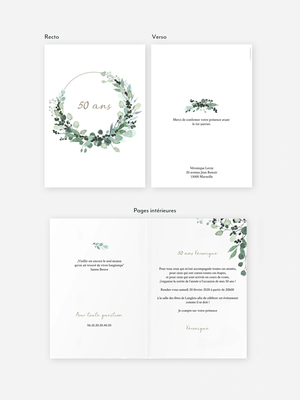 invitation anniversaire 50 All The Greenery
