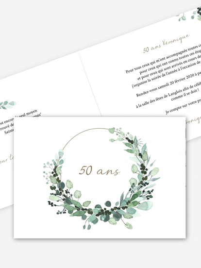 invitation anniversaire 50 All The Greenery