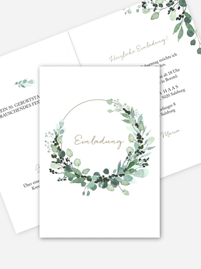 Einladung 50. Geburtstag All The Greenery