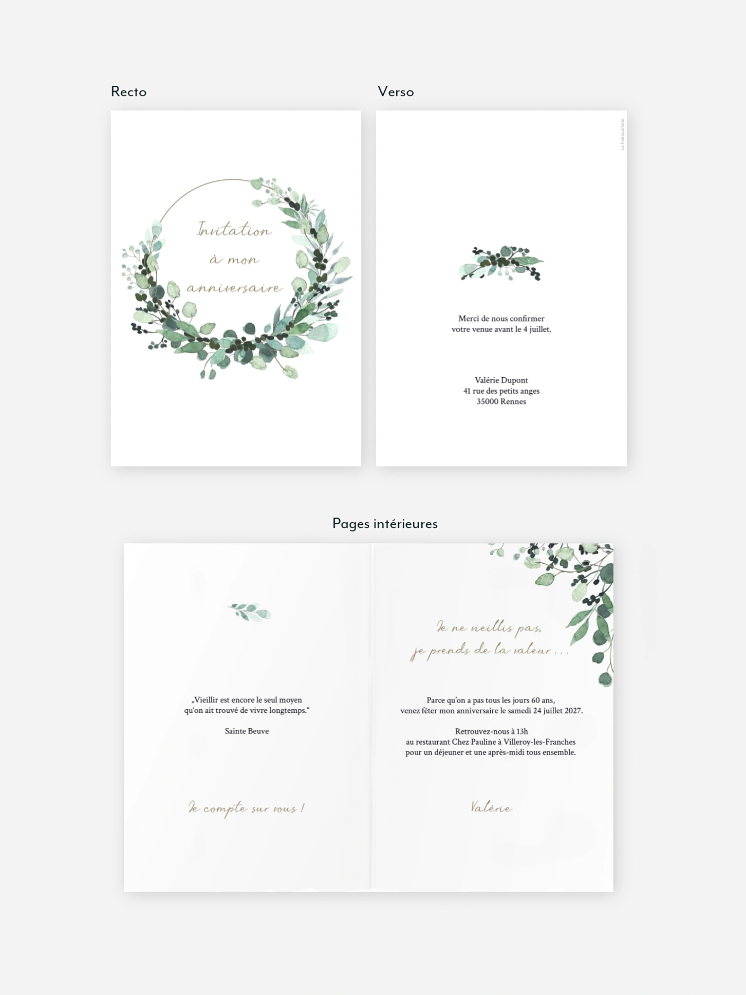 invitation anniversaire 60 All The Greenery