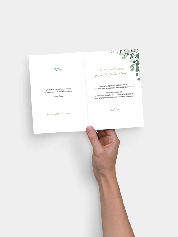 invitation anniversaire 60 All The Greenery