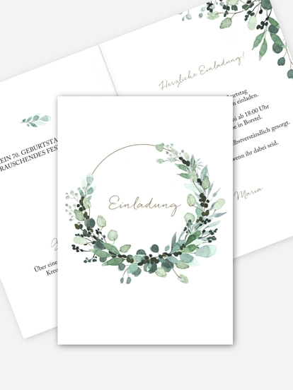 Einladung 70. Geburtstag All The Greenery