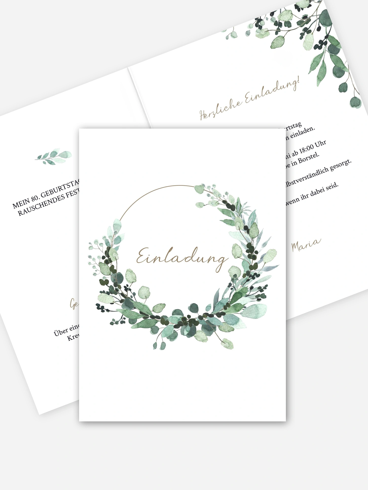 Einladung 80. Geburtstag All The Greenery