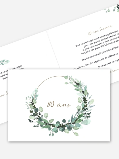 invitation anniversaire 80 All The Greenery