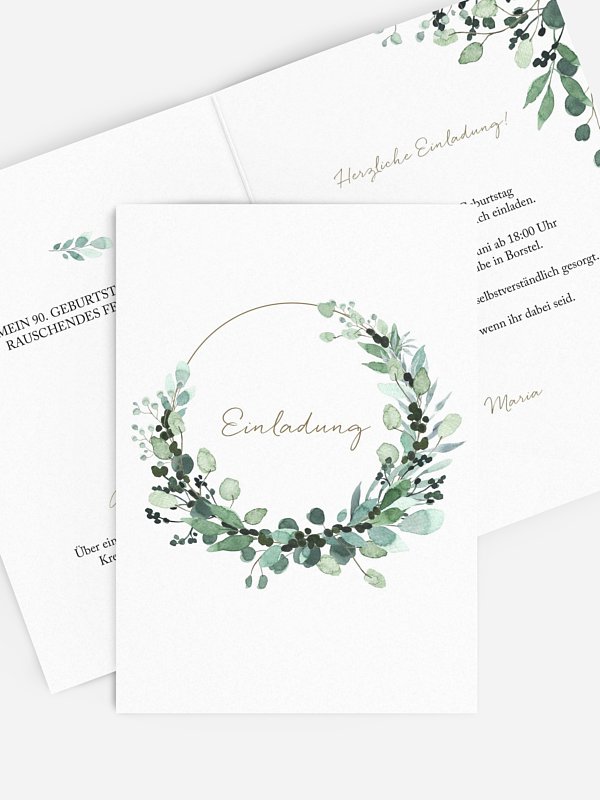Einladung 90. Geburtstag All The Greenery