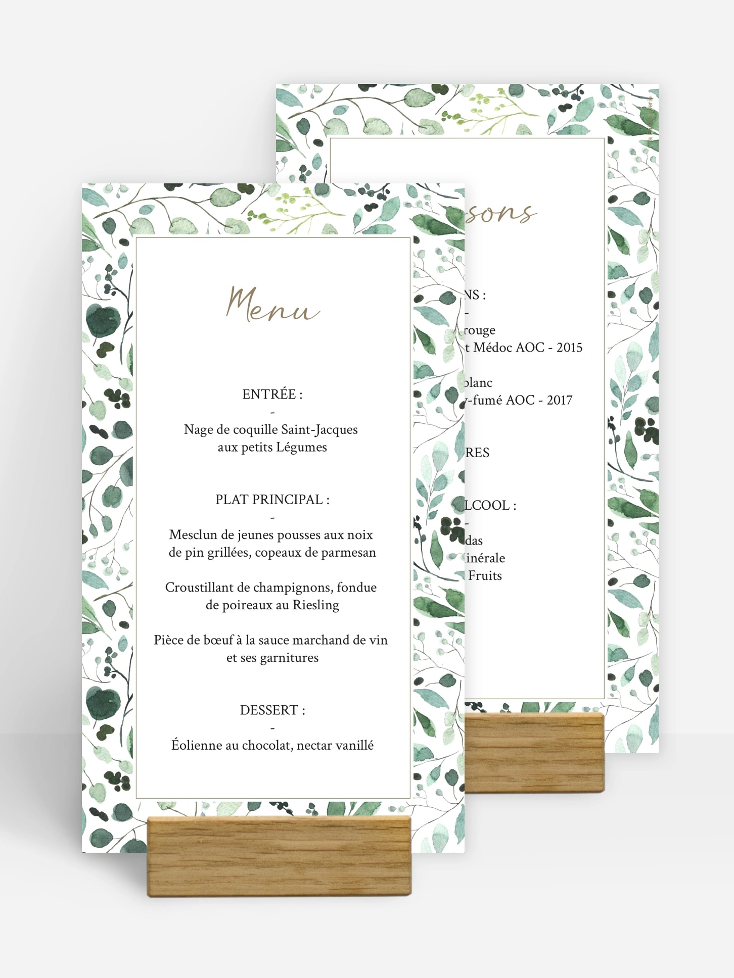 menu anniversaire All The Greenery