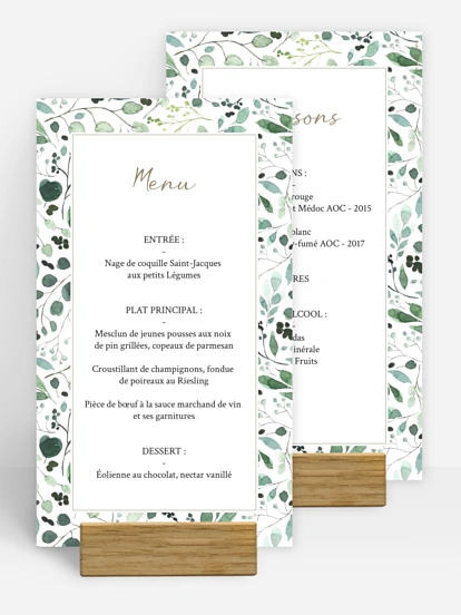 menu anniversaire All The Greenery