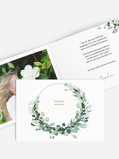 Kommunionseinladung All The Greenery