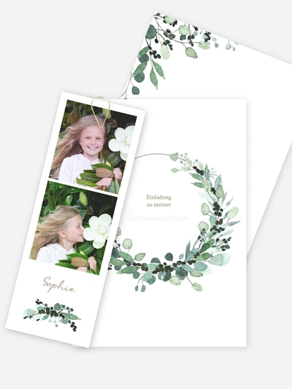 Kommunionseinladung All The Greenery