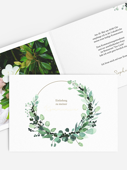 Kommunionseinladung All The Greenery