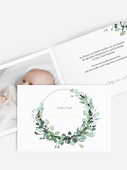 Dankeskarte Taufe All The Greenery