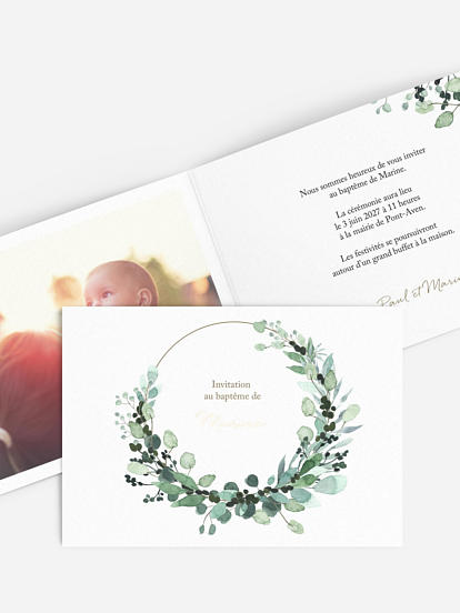 Faire-part baptême All The Greenery