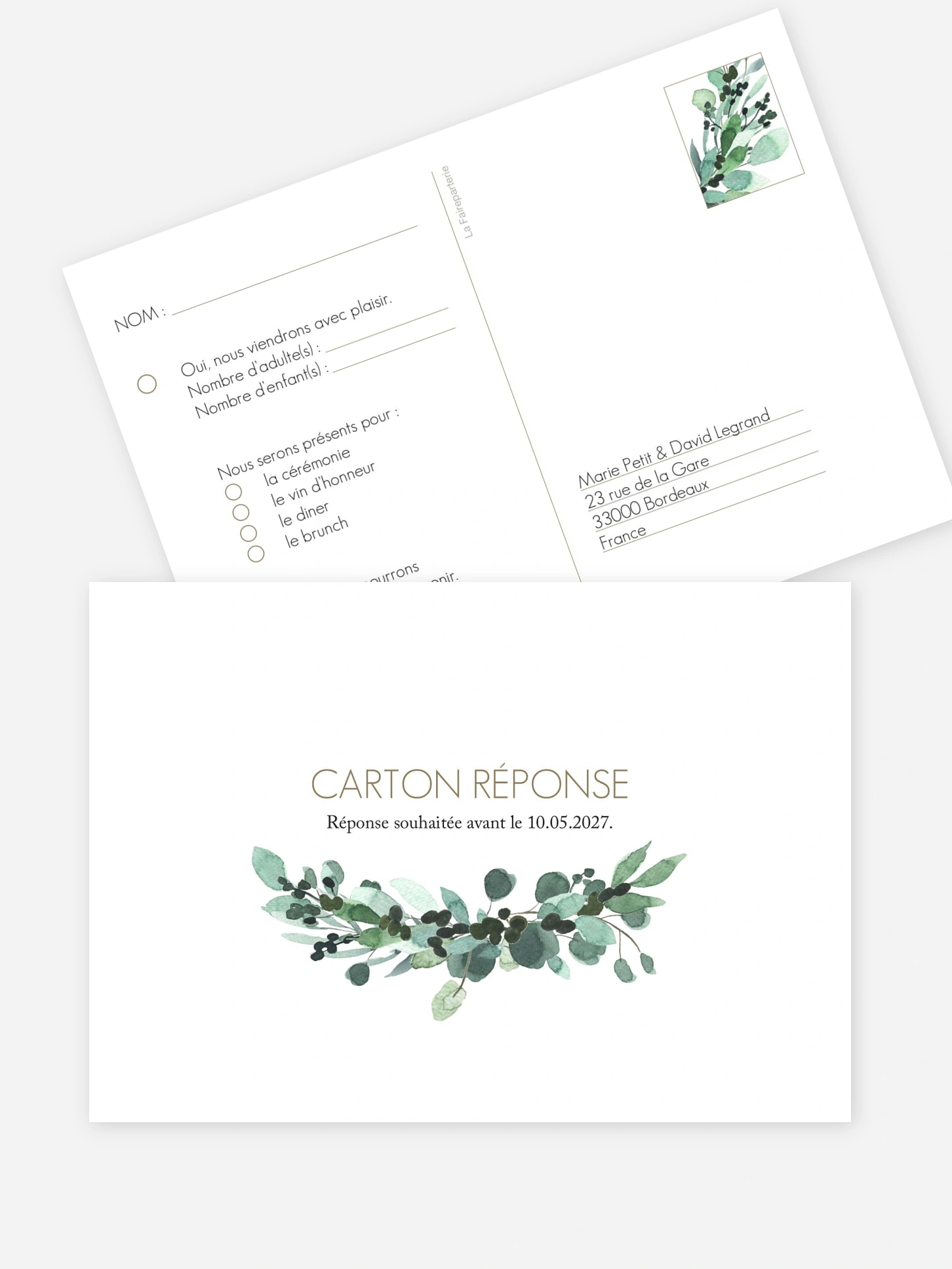 Carton réponse All The Greenery