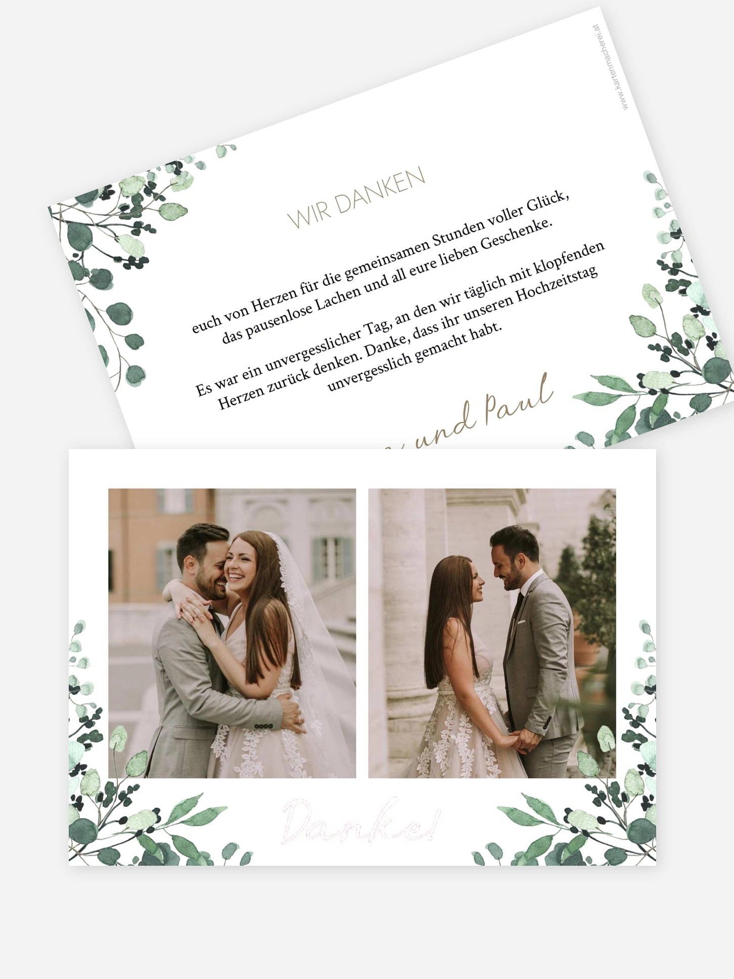 Dankeskarte Hochzeit All The Greenery