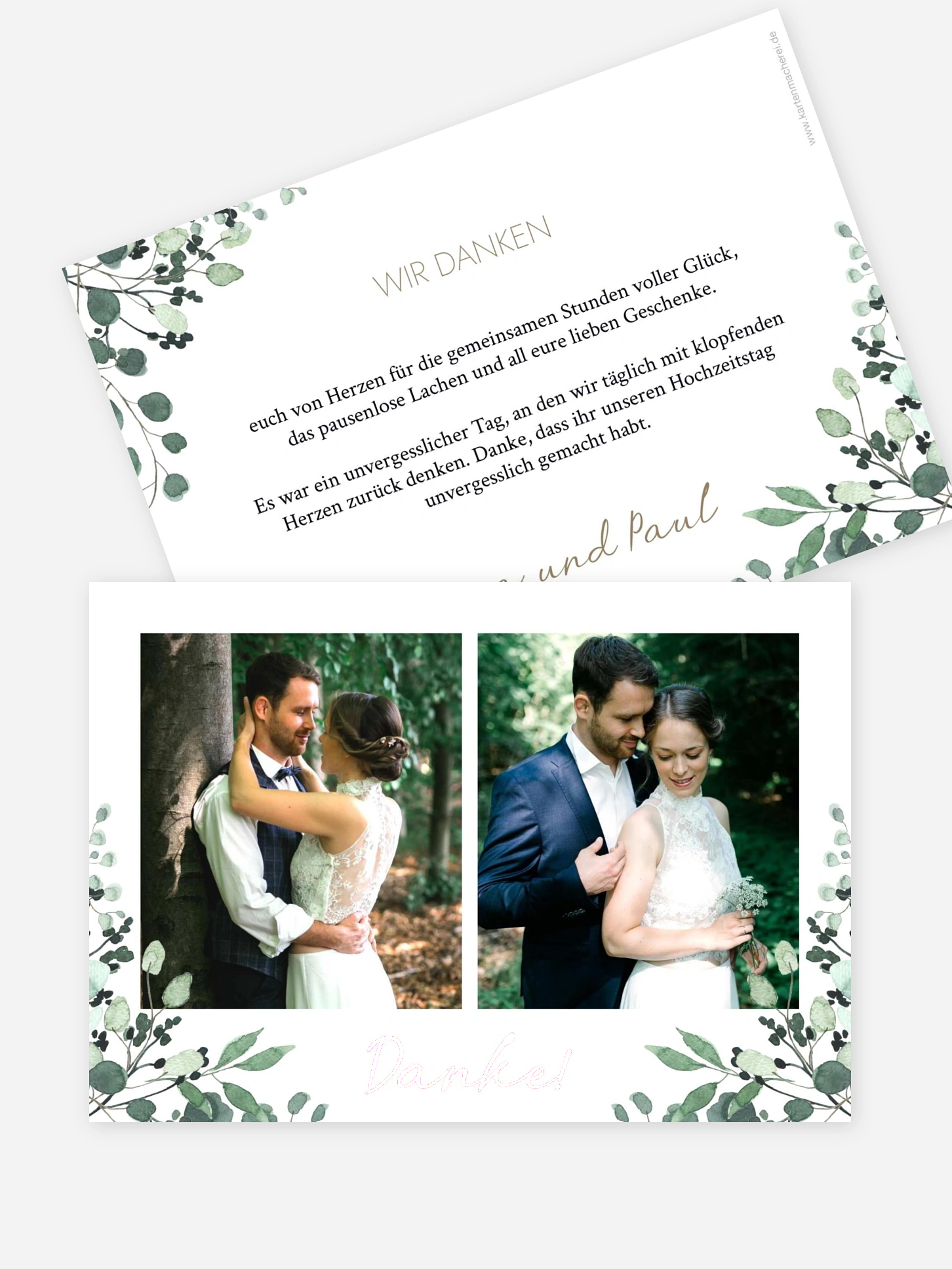 Dankeskarte Hochzeit All The Greenery