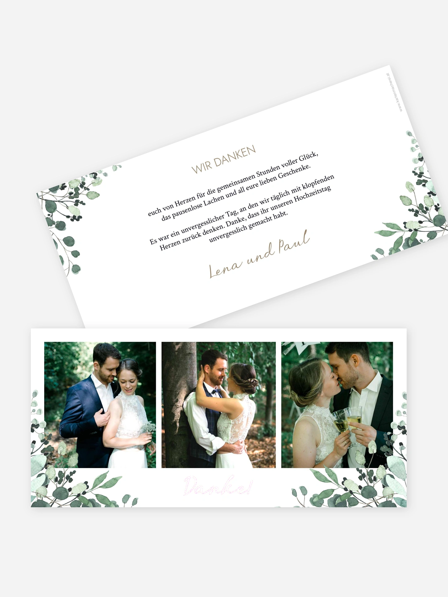 Dankeskarte Hochzeit All The Greenery