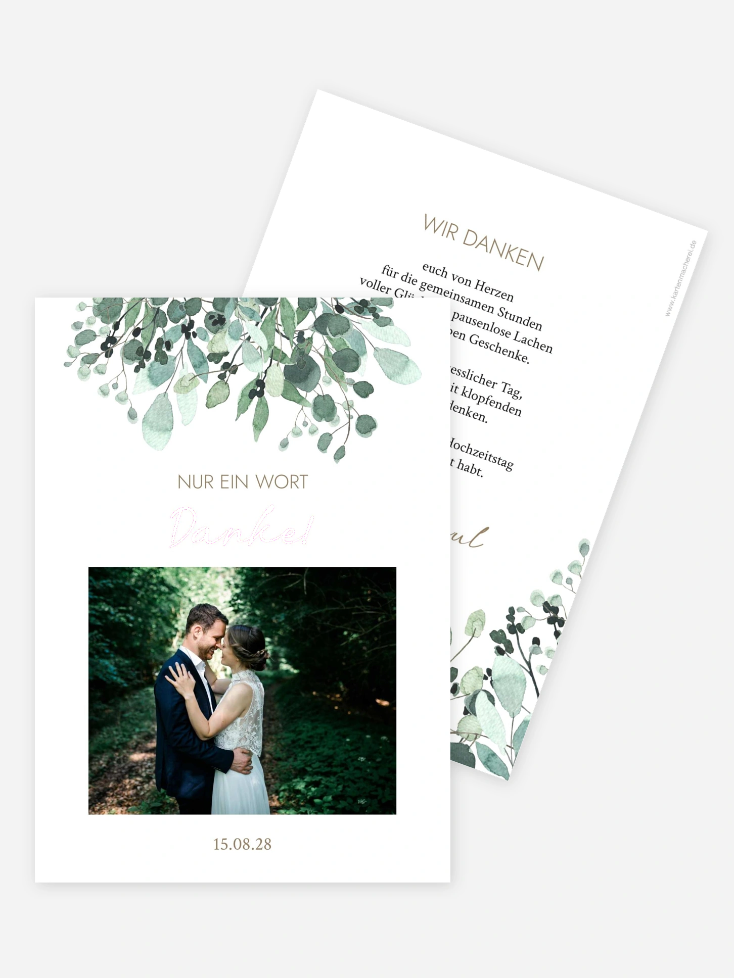 Dankeskarte Hochzeit All The Greenery