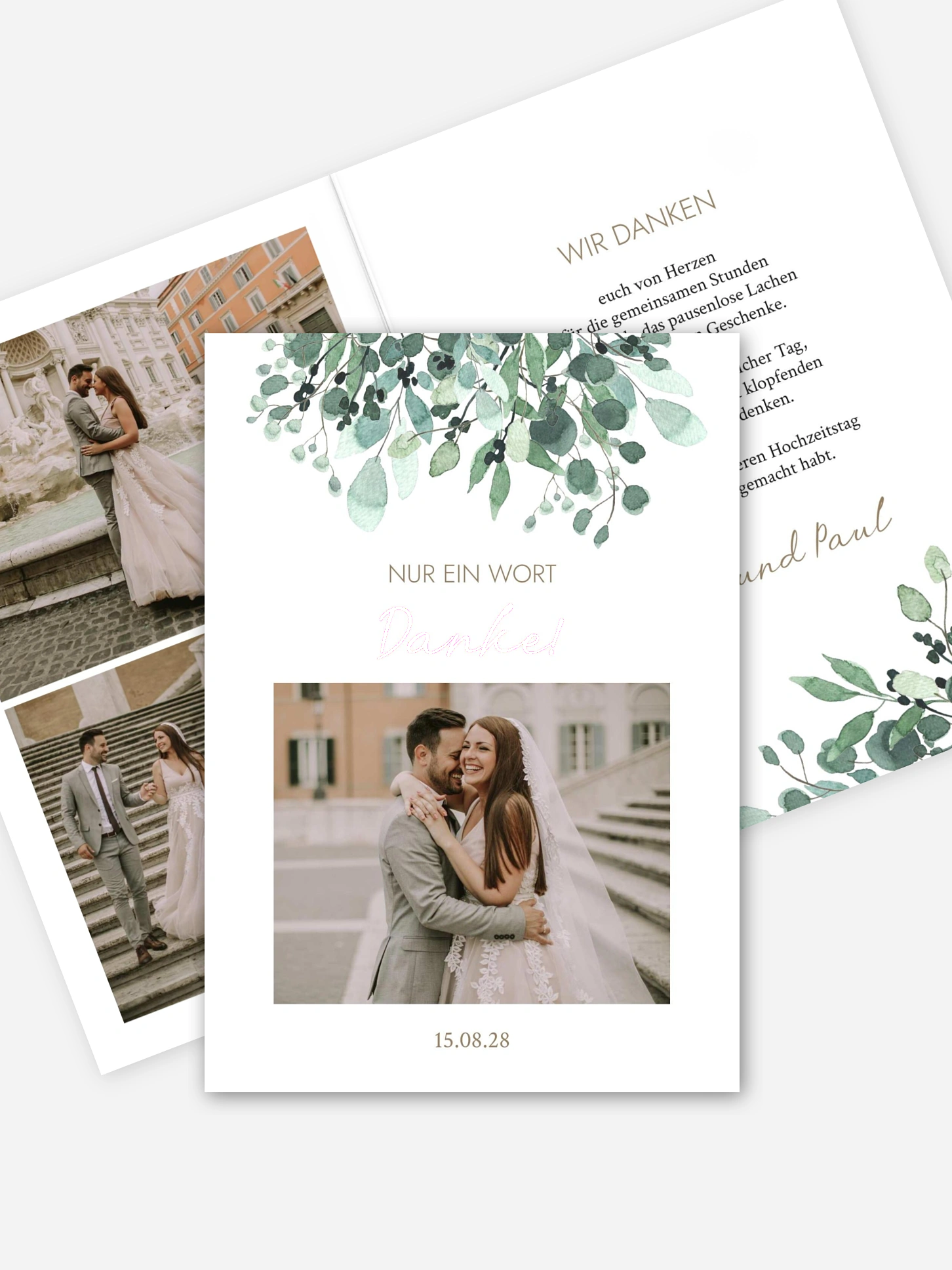 Dankeskarte Hochzeit All The Greenery