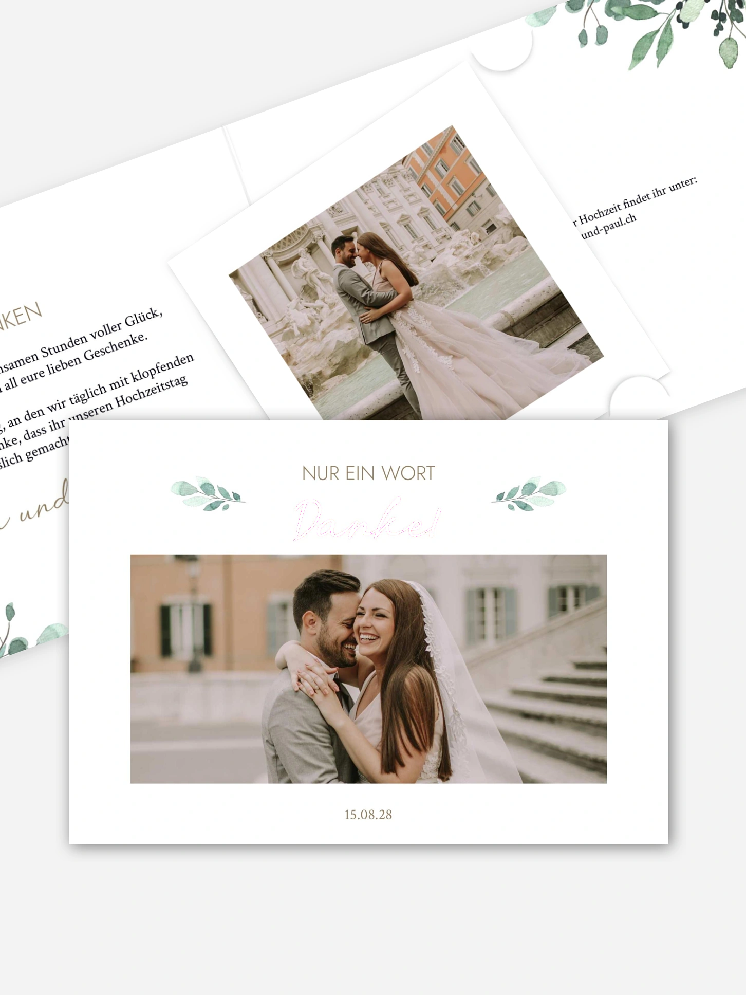 Dankeskarte Hochzeit All The Greenery