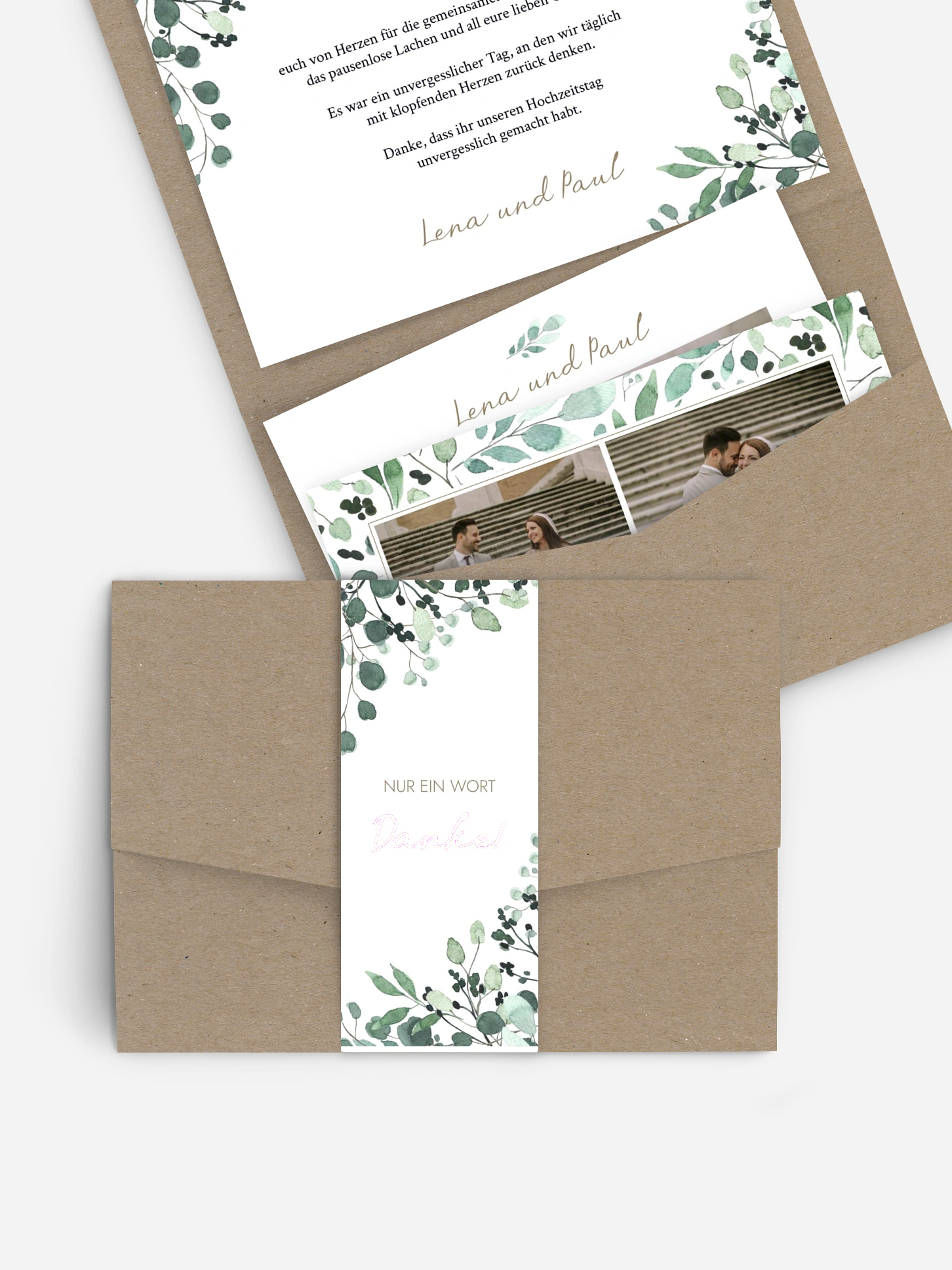 Dankeskarte Hochzeit All The Greenery