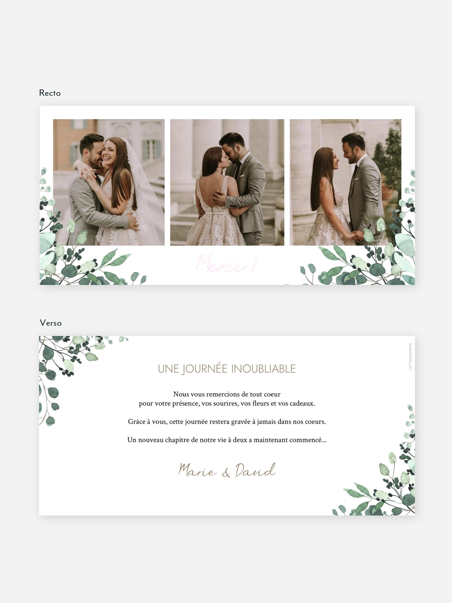 Carte de remerciements All The Greenery