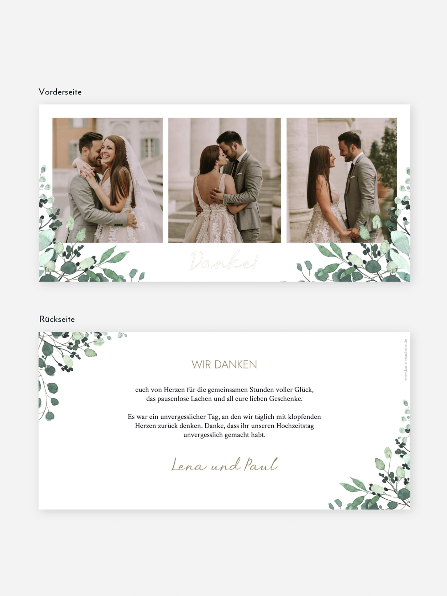 Dankeskarte Hochzeit All The Greenery