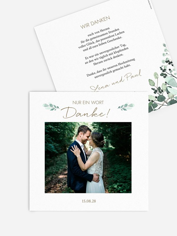 Dankeskarte Hochzeit All The Greenery