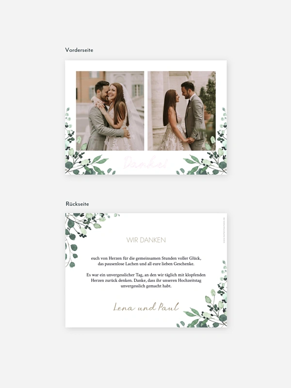 Dankeskarte Hochzeit All The Greenery