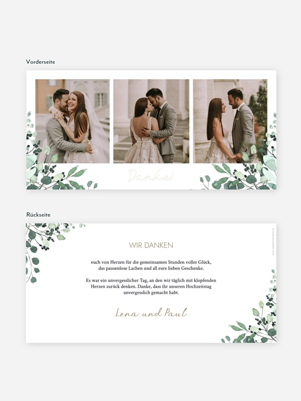 Dankeskarte Hochzeit All The Greenery