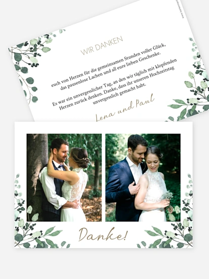Dankeskarte Hochzeit All The Greenery