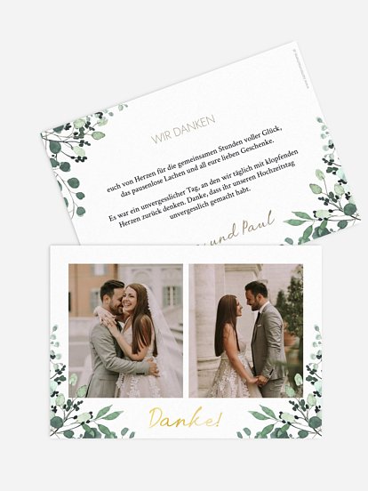 Dankeskarte Hochzeit All The Greenery
