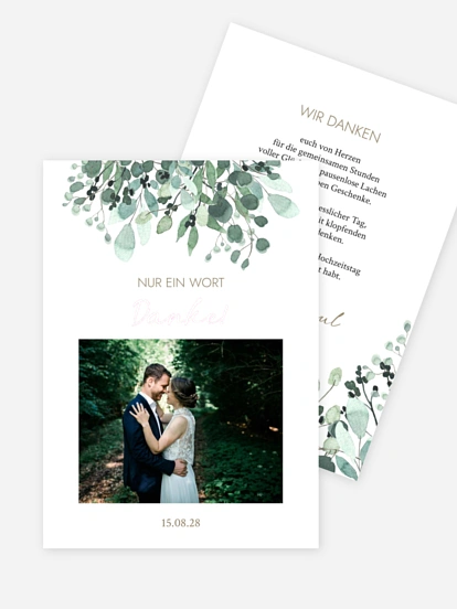 Dankeskarte Hochzeit All The Greenery