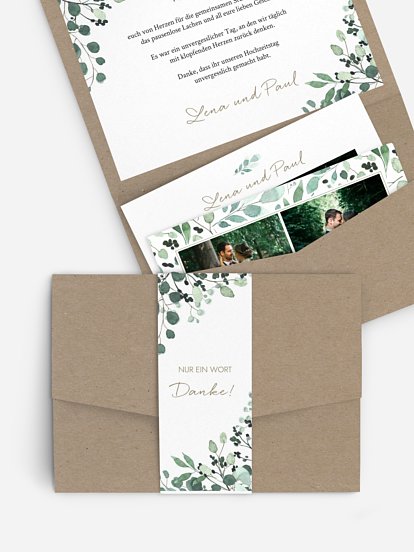 Dankeskarte Hochzeit All The Greenery
