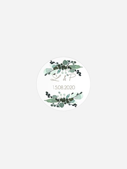 Geschenkaufkleber Hochzeit All The Greenery