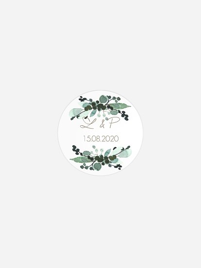 Geschenkaufkleber Hochzeit All The Greenery
